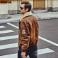 FLAVOR New Men's Real Leather Bomber Jacket with Removable Fur Collar Genuine Leather Pigskin Jackets Winter Warm Coat Men
